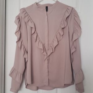 Y.A.S Ruffle Longsleeve Button Down Blouse